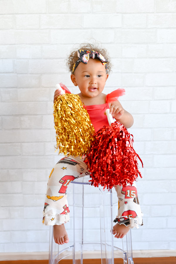 Red Tulle Ribbed Onesie